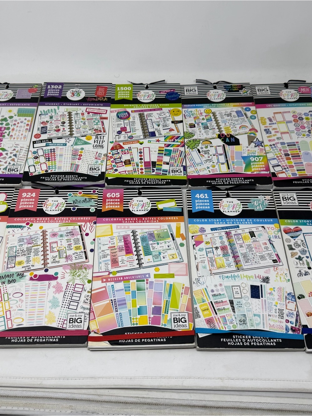 Lot of 10 Partially Used Happy Planner Sticker Books